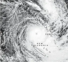  ?? NASA IMAGE BY JEFF SCHMALTZ, LANCE/EOSDIS RAPID RESPONSE. ?? Tropical Cyclone Donna spins Monday near New Caledonia.