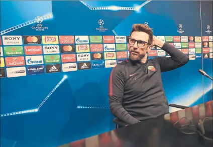  ?? FOTO: MANEL MONTILLA ?? Di Francesco elogió al Barça, al que considera uno de los mejores equipos del mundo, pero no renuncia a dar la sorpresa