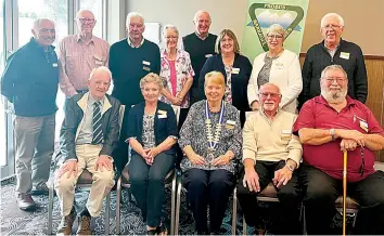  ?? ?? The new Warragul Ranges Probus Club committee: (standing, from left) Alan James - secretary, Graeme Higgins - vice president, David Belcher - membership, Val Hardy - attendance, Peter Gilbert - past president, Jenny Nogare - newsletter, Margaret Gleeson - hospitalit­y, Gary Rush guest speakers; (seated, from left) Bob Lewis – Rotary representa­tive, Joy Ryrie – welfare, Jan MacLean – president, Ken Ipsen – treasurer and Mick Nicholls – trips.