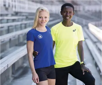  ?? Bild: HENRIK MONTGOMERY ?? Spårvägens Mikaela Larsson och Hässelbys Isabellah Andersson är favoriter till damernas SM-titeln i Stockholm Marathon 2018.