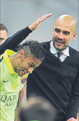  ?? FOTO: MD ?? Neymar y Guardiola, durante un partido entre Bayern y Barça