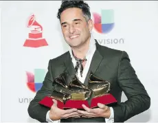  ?? ERIC JAMISON/THE ASSOCIATED PRESS ?? Jorge Drexler’s awards Thursday night included song of the year and record of the year for Telefonia.