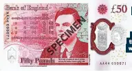  ?? ?? The new £50 note featuring scientist Alan Turing and the £20 note with an image of artist JMW Turner