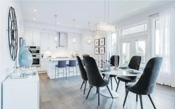  ??  ?? Kitchens have oversized centre islands, abundant storage and large pantries at Foxridge Homes’ Pacific Heights.