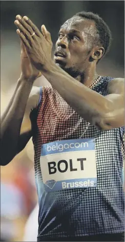  ?? Picture: Getty Images ?? usain bolt won the 100m in the diamond League fixture in brussels last year and could line up in Glasgow this summer