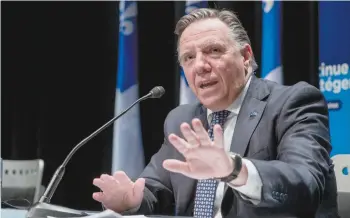  ?? MARCO CAMPANOZZI LA PRESSE CANADIENNE ?? La formation de François Legault aurait obtenu 50 % des appuis si des élections avaient eu lieu cette semaine, selon un sondage.