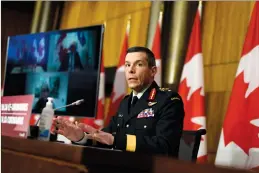  ?? CP PHOTO JUSTIN TANG ?? Maj.-Gen. Dany Fortin, vice-president of logistics and operations at the Public Health Agency of Canada, speaks in Ottawa on Jan. 15.