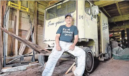  ?? STEVE HENSCHEL METROLAND ?? Bradley Ulch has spent months in search of a Sunnyside Dairy delivery wagon in the hopes of restoring one such piece for Welland Museum.