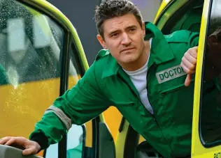  ??  ?? Breadwinne­r: Tom Chambers as Dr Sam Strachan in a scene from Casualty