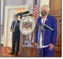  ?? (AP/Kim Chandler) ?? Alabama Gov. Kay Ivey announces an extension of the mask order Thursday at the state Capitol in Montgomery.