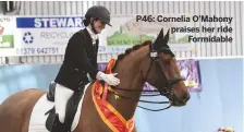  ??  ?? P46:
Cornelia O’Mahony praises her ride
Formidable