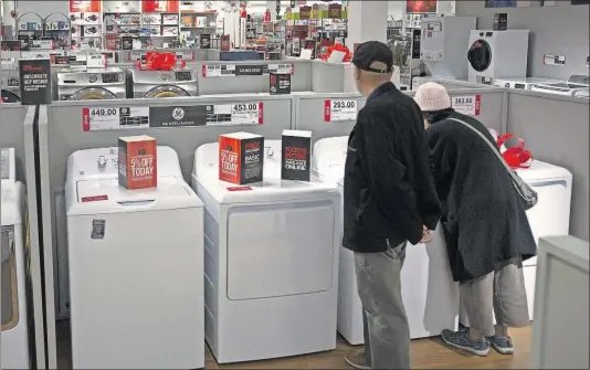  ?? [SAUL MARTINEZ/BLOOMBERG NEWS] ?? J.C. Penney began selling major appliances in its stores in 2016, but the expensive propostion didn’t pay off. Dow 25,390.30 Nasdaq 7,375.28 S&amp;P 2,731.61 Russell 1.518.02 NYSE 12,398.69 Gold Silver Platinum Copper Oil