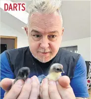  ??  ?? Peter Wright with his chicks