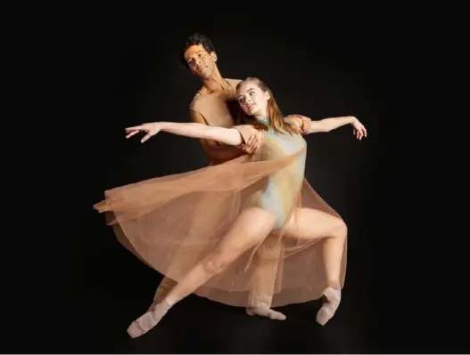  ?? Duane Rieder ?? Pittsburgh Ballet Theatre dancers Corey Bourbonnie­re and Grace Rookstool will perform in the program “Here + Now,” which opens Friday at the August Wilson African American Cultural Center, Downtown.