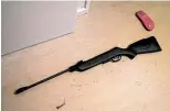  ??  ?? Police uncovered an air rifle along with guns, cannabis and stolen goods at a Semple St home.