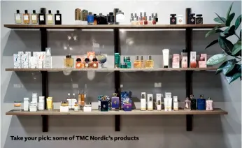  ??  ?? Take your pick: some of TMC Nordic’s products