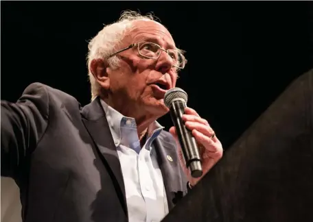  ?? GETTY IMAGES PHOTOS ?? Democratic presidenti­al candidate U.S. Sen. Bernie Sanders speaks during a campaign rally on Saturday in El Paso, Texas.