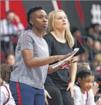  ?? Jim Pierce / Special to the Times Union ?? Whitney Edwards, left, has Saint Rose athletic director Lori Anctil convinced she made a great coaching hire.