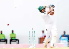  ?? —AFP Photo ?? Kamrul Islam of Bangladesh is bowled by Shannon Gabriel of West Indies during day 3 of the 1st Test between West Indies and Bangladesh at Sir Vivian Richards Cricket Ground, North Sound, Antigua, on July 06, 2018.