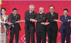  ?? PHOTO: PTI ?? Prime Minister Narendra Modi with Asean leaders during Asean-india summit in Nonthaburi, Thailand, on Sunday