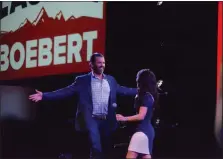  ?? WILL COSTELLO — LOVELAND REPORTER HERALD ?? Lauren Boebert appeared at a campaign event with Donald Trump Jr. in Loveland on Thursday.