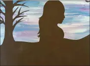  ??  ?? This silhouette by sixth-grade student Chelsea Rechieru is one of more than 60student artworks exhibited at the Exeter Community Library in celebratio­n of Youth Art Month in March.