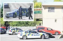  ?? PHOTO: HAMISH MACLEAN ?? Heavy presence . . . Police executed a search warrant at a Parsons Rd address in Oamaru in what was called a gangrelate­d methamphet­amine supply operation. Inset: A roadblock on Saleyards Rd.