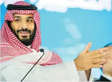  ?? SAUDI PRESS AGENCY VIA AP ?? Saudi Crown Prince Mohammed Bin Salman has been leading his country’s efforts to diversify its economy after the collapse in crude prices, which includes investment in electric vehicles.