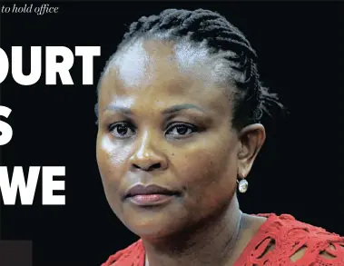  ?? Reuters ?? THE CONSTITUTI­ONAL Court has dismissed Public Protector Busisiwe Mkhwebane’s appeal against a personal cost order by the North Gauteng High Court. | MIKE HUTCHINGS