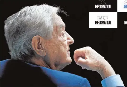  ?? // AFP ?? LA «INCUBADORA CÍVICA» DE SOROS
George Soros, adalid de causas progresist­as, ha puesto en marcha Good Informatio­n Inc. con el respaldo de otro multimillo­nario izquierdis­ta, Reid Hoffman, uno de los fundadores de LinkedIn