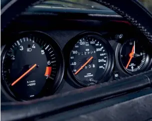  ??  ?? Above The 3.2’s odometer was reset at Freisinger, but Steven possesses original papers to confirm mileage