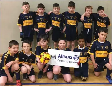  ??  ?? The Newtown NS team who competed in the indoor football blitz in Shoreline, Greystones.
