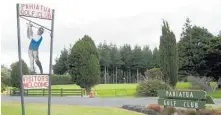  ??  ?? The Pahiatua Golf Course is at Mangataino­ka, in view of the iconic Tui Brewery.