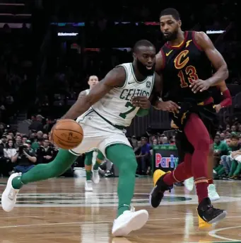 ?? Boston Herald File ?? ‘KEEP THE CYCLE GOING’: Former Cavalier and new Celtic Tristan Thompson wants to pass the lessons from his NBA Finals experience­s down to young players like Jaylen Brown and Jayson Tatum.