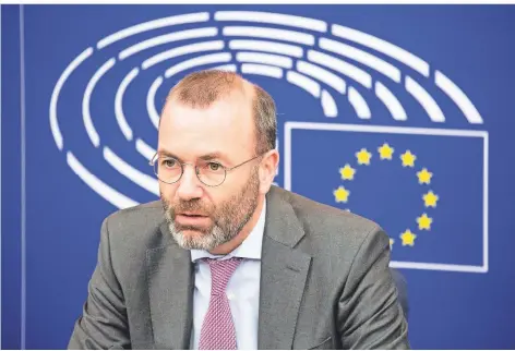  ?? FOTO: PHILIPP VON DITFURTH/DPA ?? Der Fraktionsv­orsitzende der EVP im Europaparl­ament, Manfred Weber, will Parlaments­präsident werden.