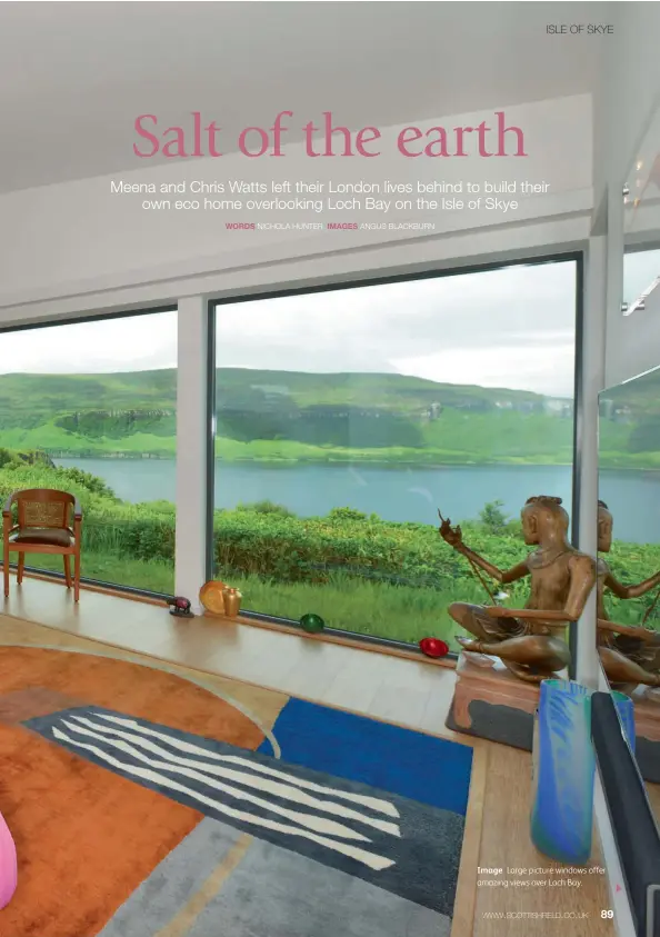  ??  ?? Image: Large picture windows offer amazing views over Loch Bay.