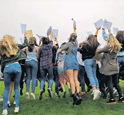  ??  ?? Pass times: there will be no jumping for joy on results day