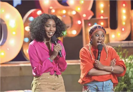  ??  ?? Jessica Williams, left, and Phoebe Robinson bring their popular podcast “2 Dope Queens” to HBO. MINDY TUCKER/HBO