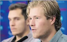  ?? DARRYL DYCK/THE CANADIAN PRESS ?? With Bo Horvat and Brock Boeser leading the way, the Canucks’ new core features plenty of 20-somethings.