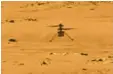  ?? Foto: Nasa/AP, dpa ?? „Ingenuity“landet wieder auf der Mars‰ Oberfläche.