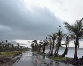  ?? DENNIS M. RIVERA PICHARDO/AP ?? The remnants of Hurricane Beryl brought heavy rains Monday to Puerto Rico, which is still recovering from last year’s strong storms.