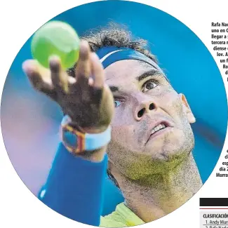  ?? FOTOS: AP ?? Rafa Nadal se quedó sin número uno en Canadá porque necesitaba llegar a semifinale­s, y perdió en tercera ronda ante el joven canadiense de 18 años Denis Shapovalov. Alexander Zverev le hizo un favor derrotando a Roger Federer en la final de Montreal,...