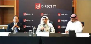  ?? ?? ↑
Dr Saif Al-islam speaks at the press conference in Dubai.