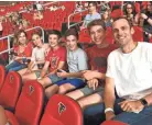  ?? KELLEY FAMILY PHOTO ?? Former Pius XI standout Mike Kelley (far right) and Kelly (Auger) Kelley (far left) are seated with their children, from left to right, Shae (12), Sean (13), Ty (13) and Mike (14).