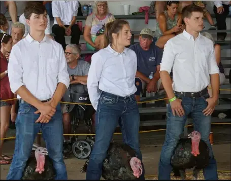  ?? SUBMITTED ?? Holden Harker, Katelyn Konicek and Aiden Harker are shown in their turkey type class.