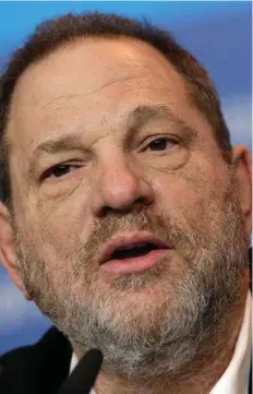  ?? File) (AP Photo/Michael Sohn, ?? In this Feb. 9, 2015 file photo Harvey Weinstein speaks during a press conference for the film “Woman in Gold” at the 2015 Berlinale Film Festival in Berlin. New York City police said Friday, Nov. 3, 2017, that an actress’ rape allegation­s against...