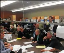  ?? JOSEPH PHELAN — JPHELAN@DIGITALFIR­STMEDIA.COM ?? Early Tuesday morning in the room where absentee ballots were counted.