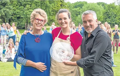  ?? Picture: PA. ?? Bake Off winner Sophie Faldo, centre, with judges Prue Leith and Paul Hollywood.