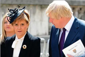  ??  ?? TENsIONs: Boris Johnson did not meet Nicola Sturgeon during his visit to Scotland last week