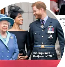  ??  ?? The couple with the Queen in 2018